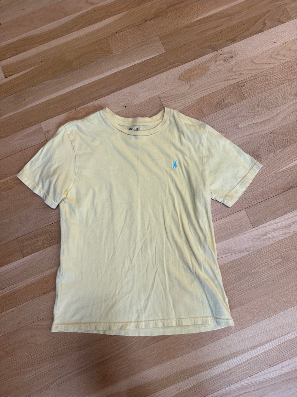 Ralph Lauren Pale Yellow Crewneck T-Shirt with Blue Pony